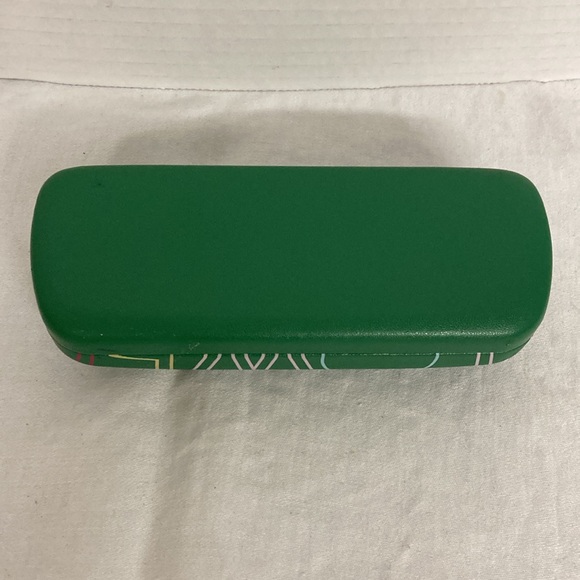 Flower Power Eyeglasses Sunglass Case by Drew Barrymore Green Multicolor Words - Picture 2 of 6